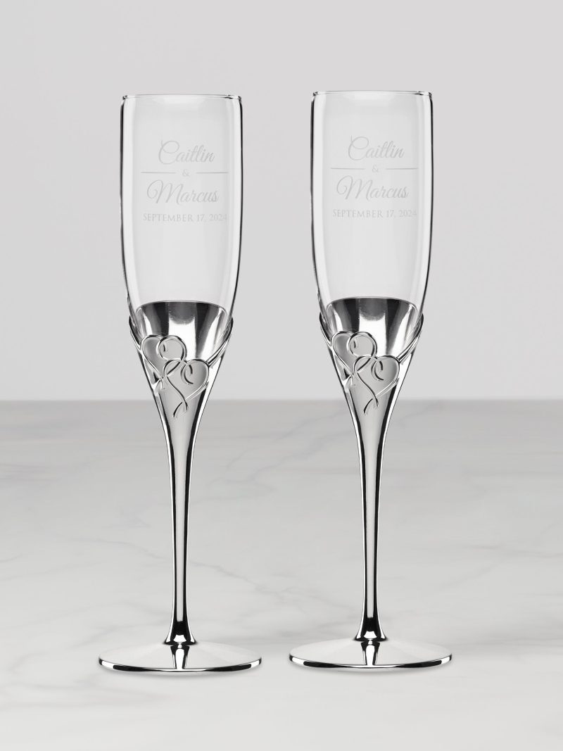 Personalized True Love 2-Piece Toasting Flute Set
